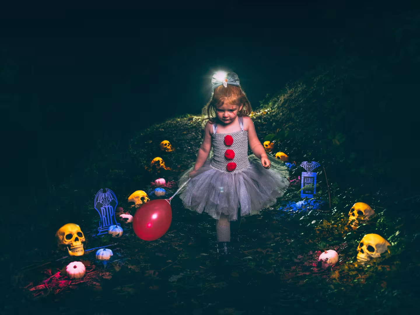 Young girl dressed as IT