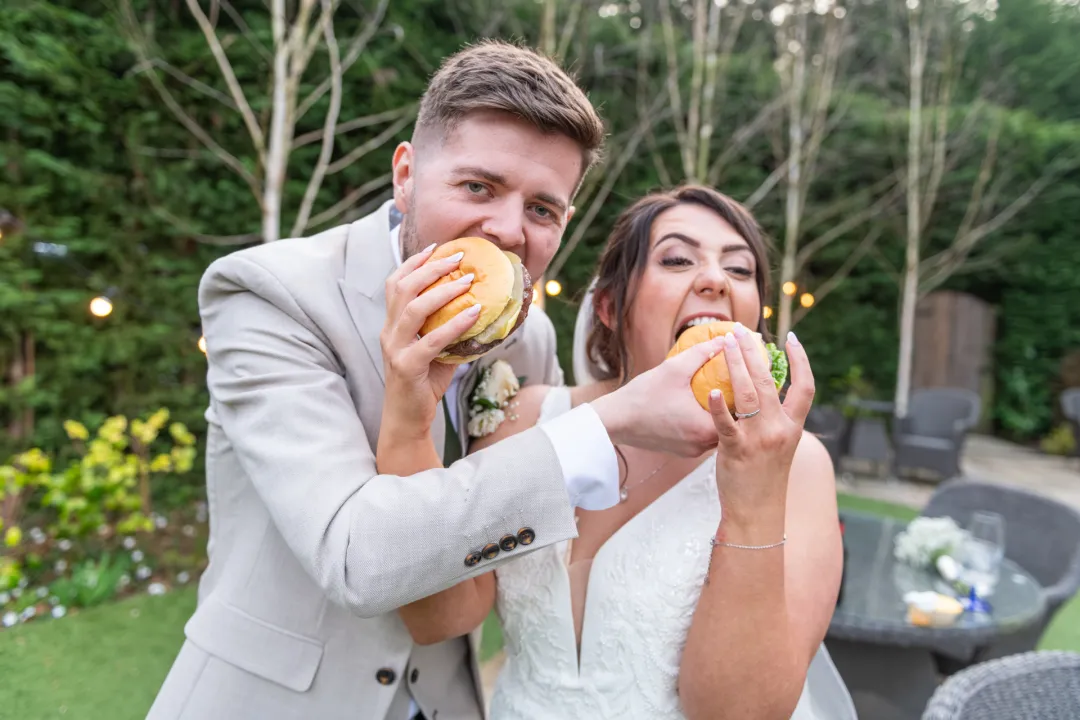 Eating a burger