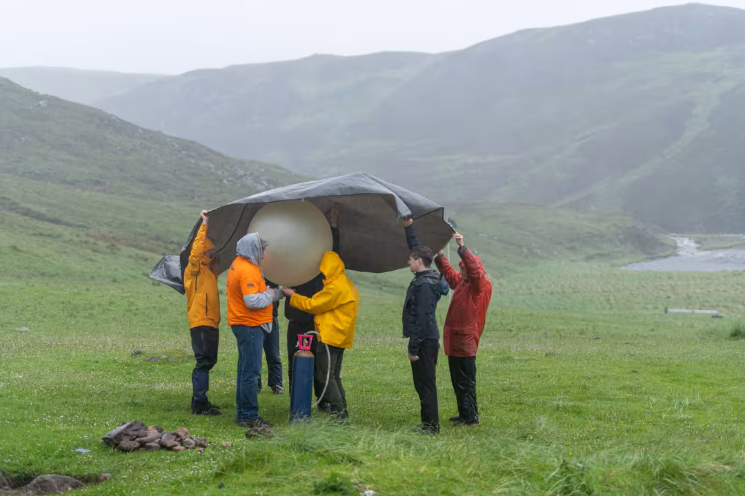 Preping a weather balloon