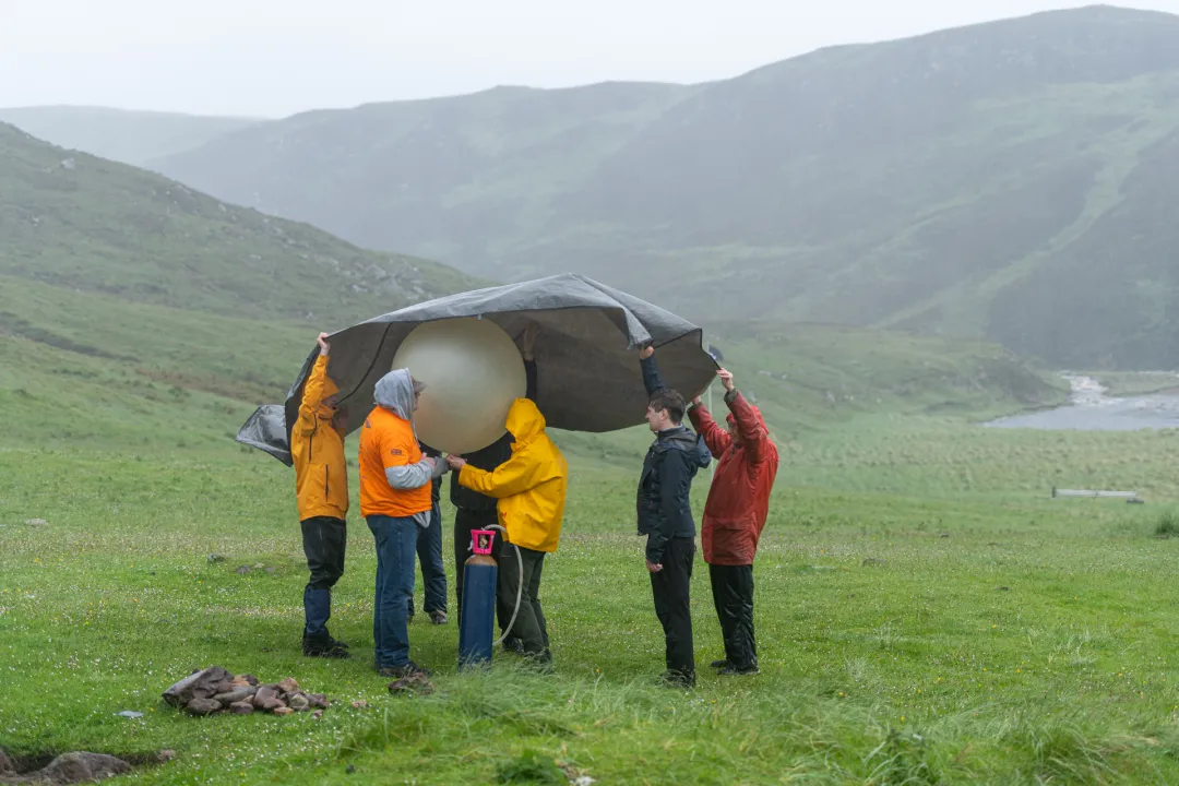 Preping a weather balloon