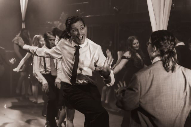 Man dancing in fifties theme show