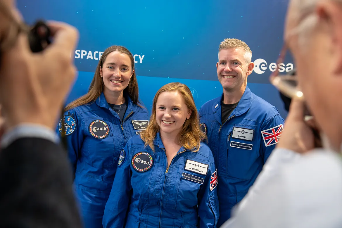 ESA Astronauts, Maganne Christian, John Mcfall and Rosemary Coogan