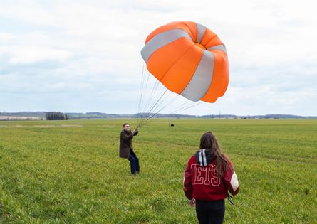 Students test parachute 